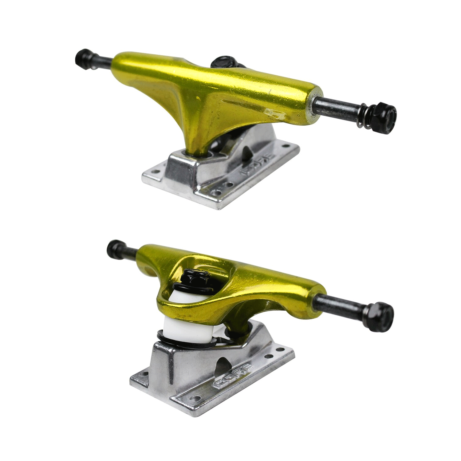 Core Gold Trucks With Silver Standard Base 5.0