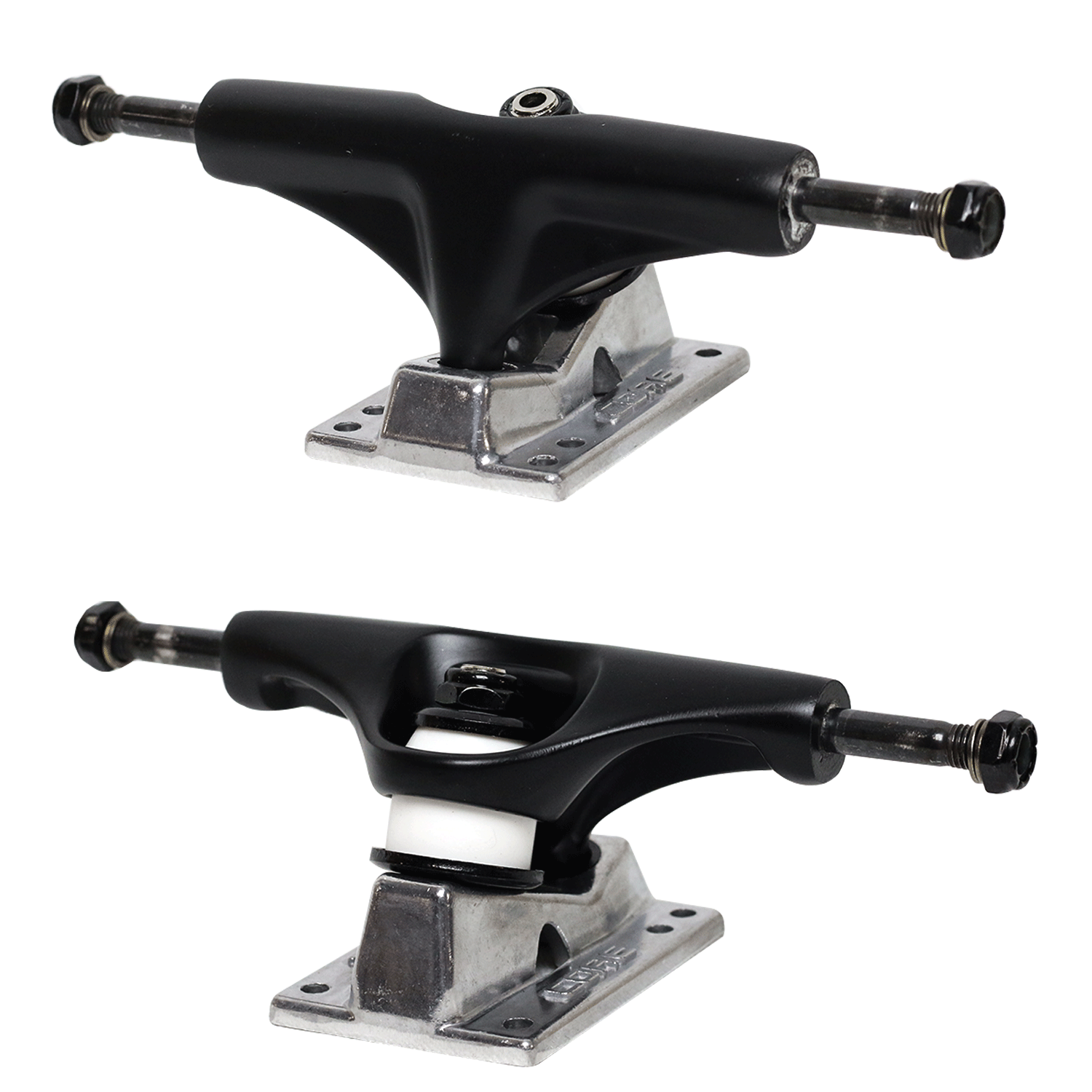 Core Black Trucks With Silver Hollow Base 5.0