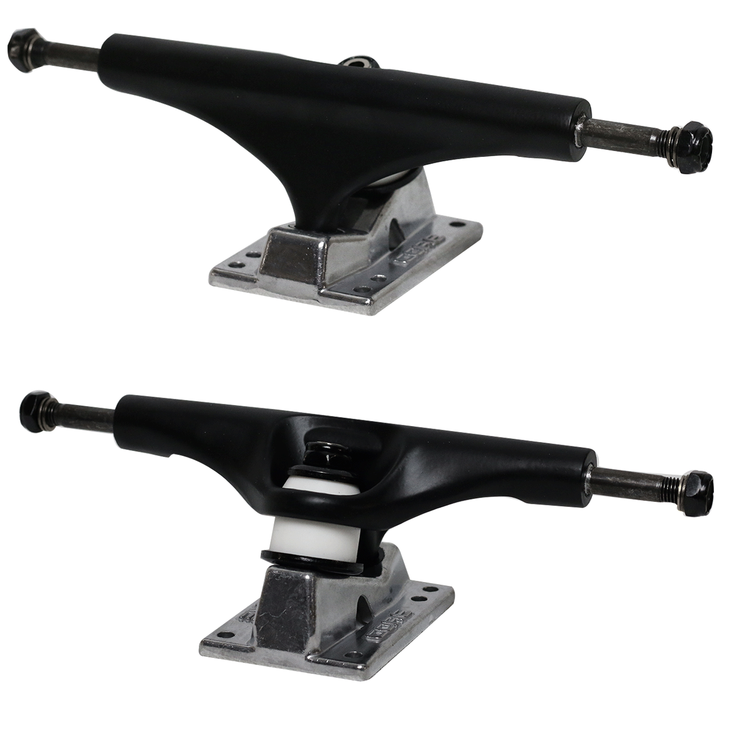 Core Black Trucks With Silver Base 6.0