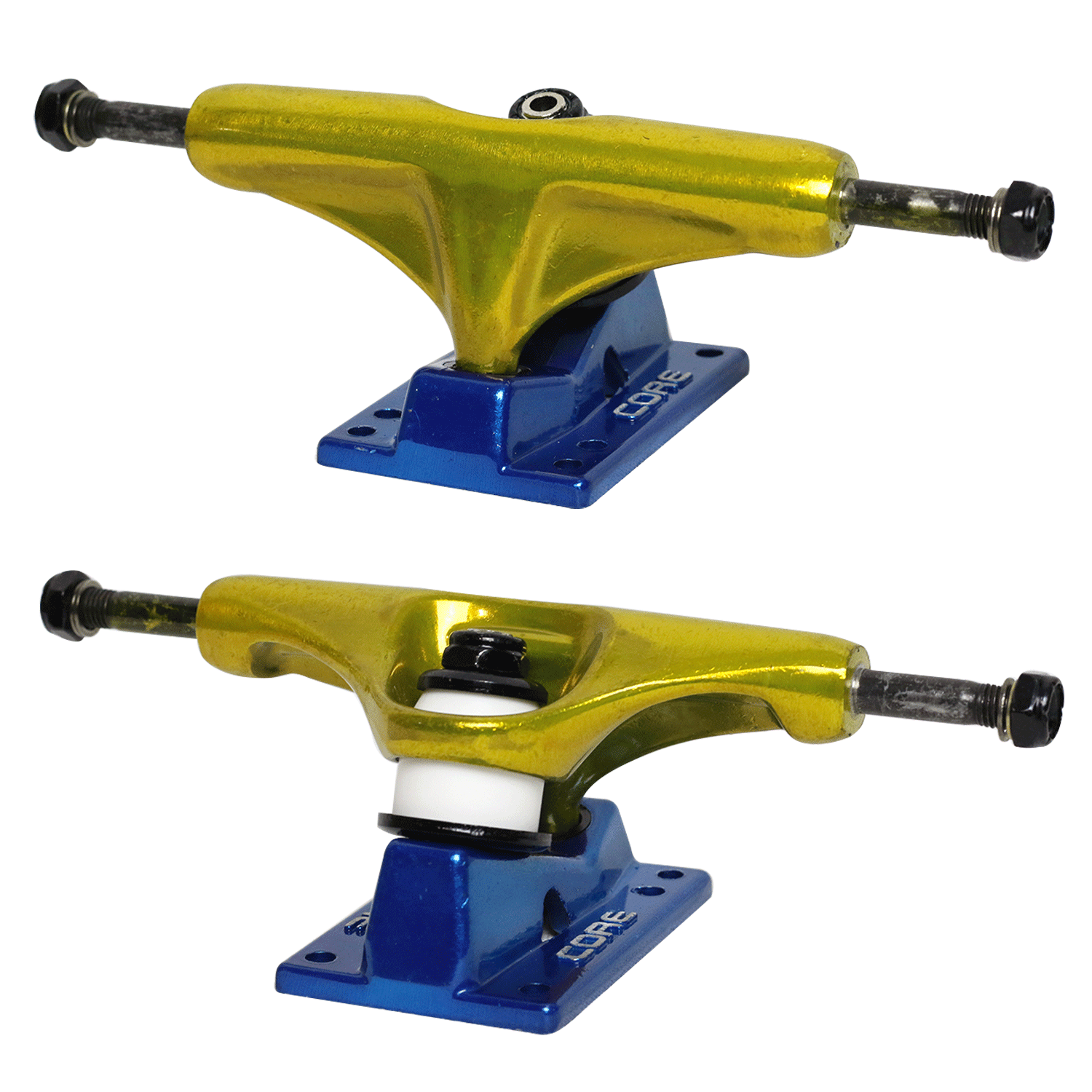 Core Gold Trucks With Blue Hollow Base 5.0