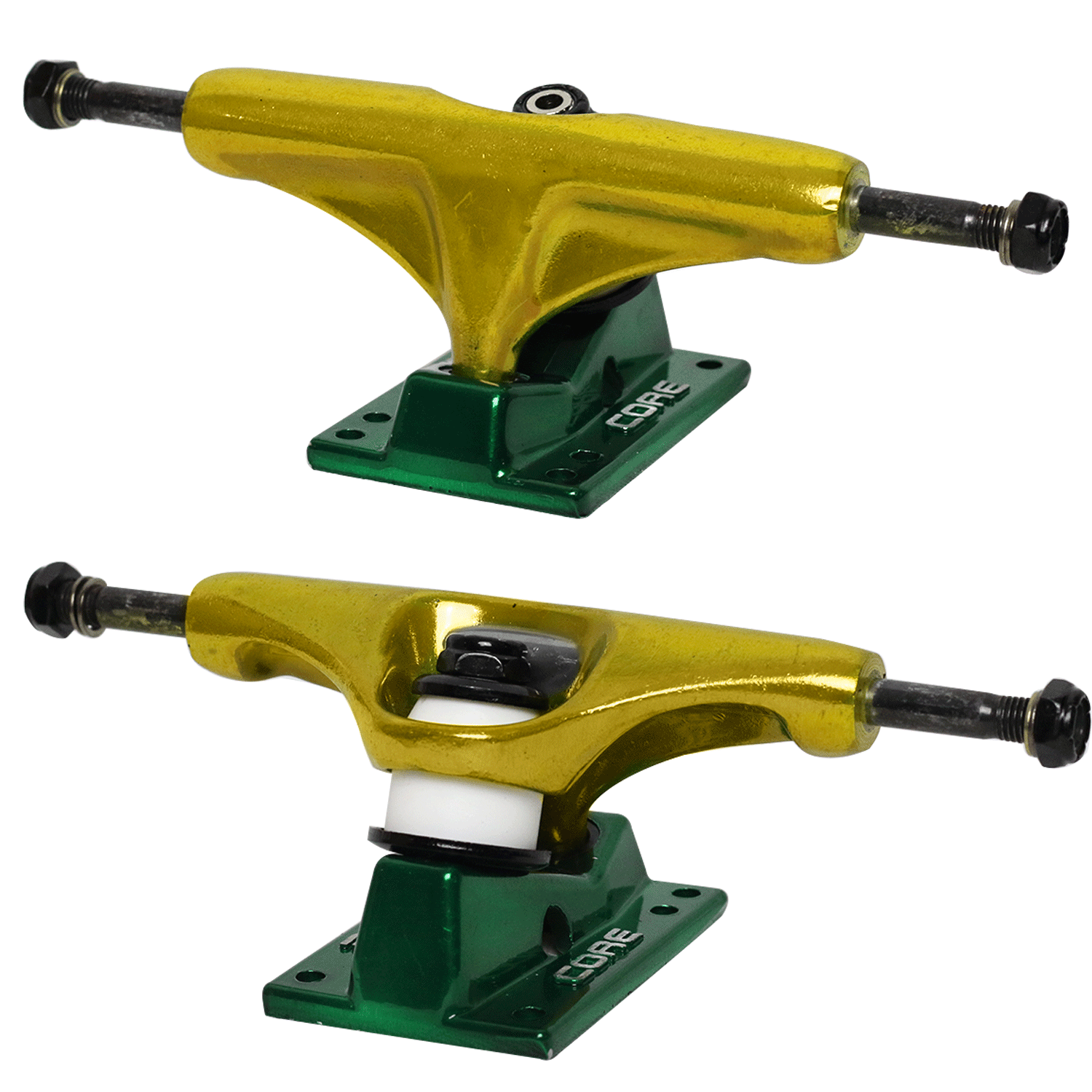 Core Gold Trucks With Green Hollow Base 5.0