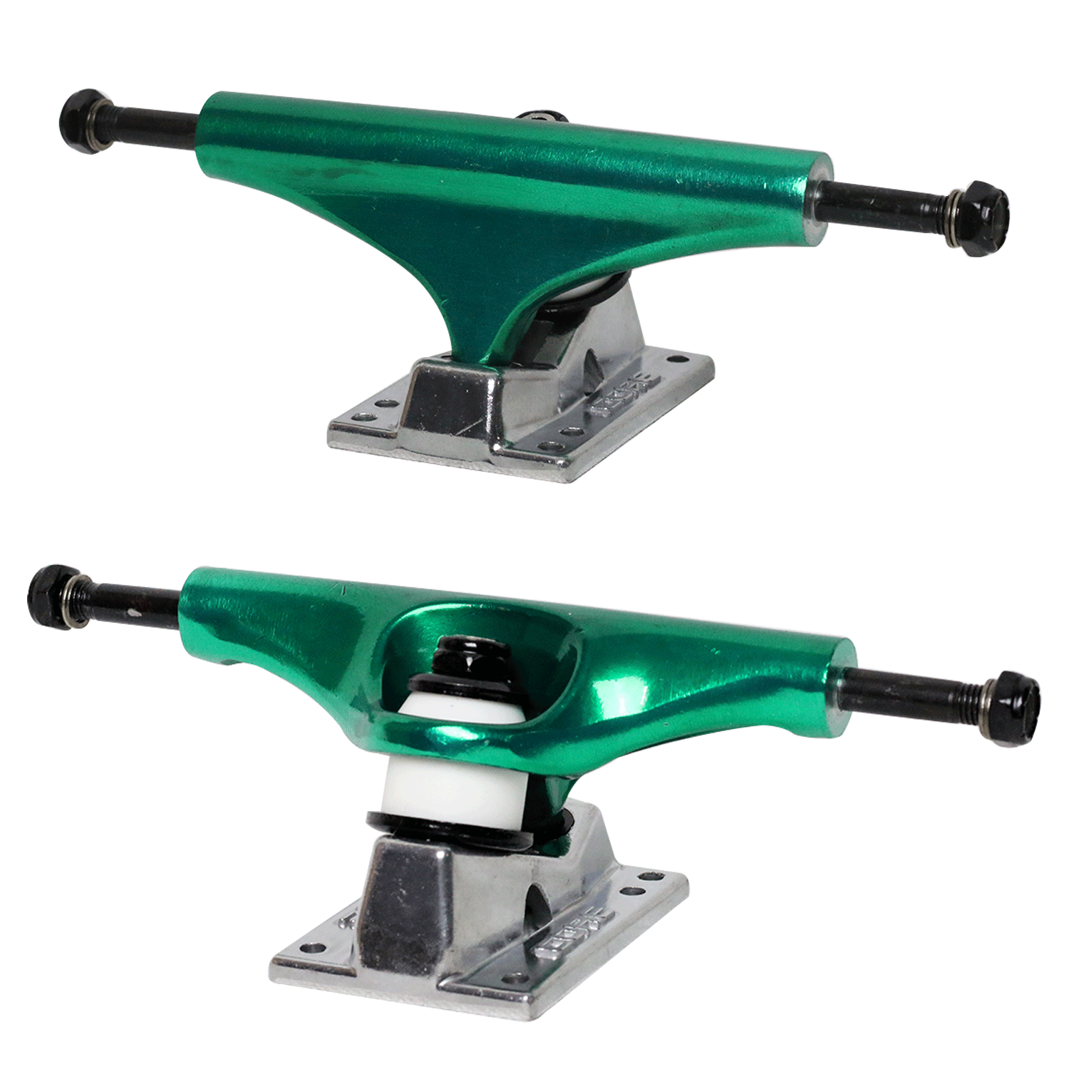 Core Green Trucks With Silver Hollow Base 5.25