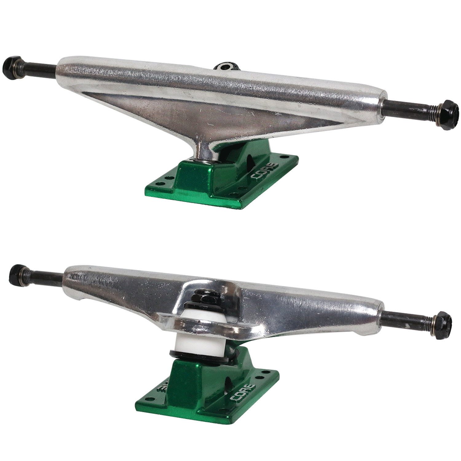 Core Silver Trucks With Green Hollow Base 7.0