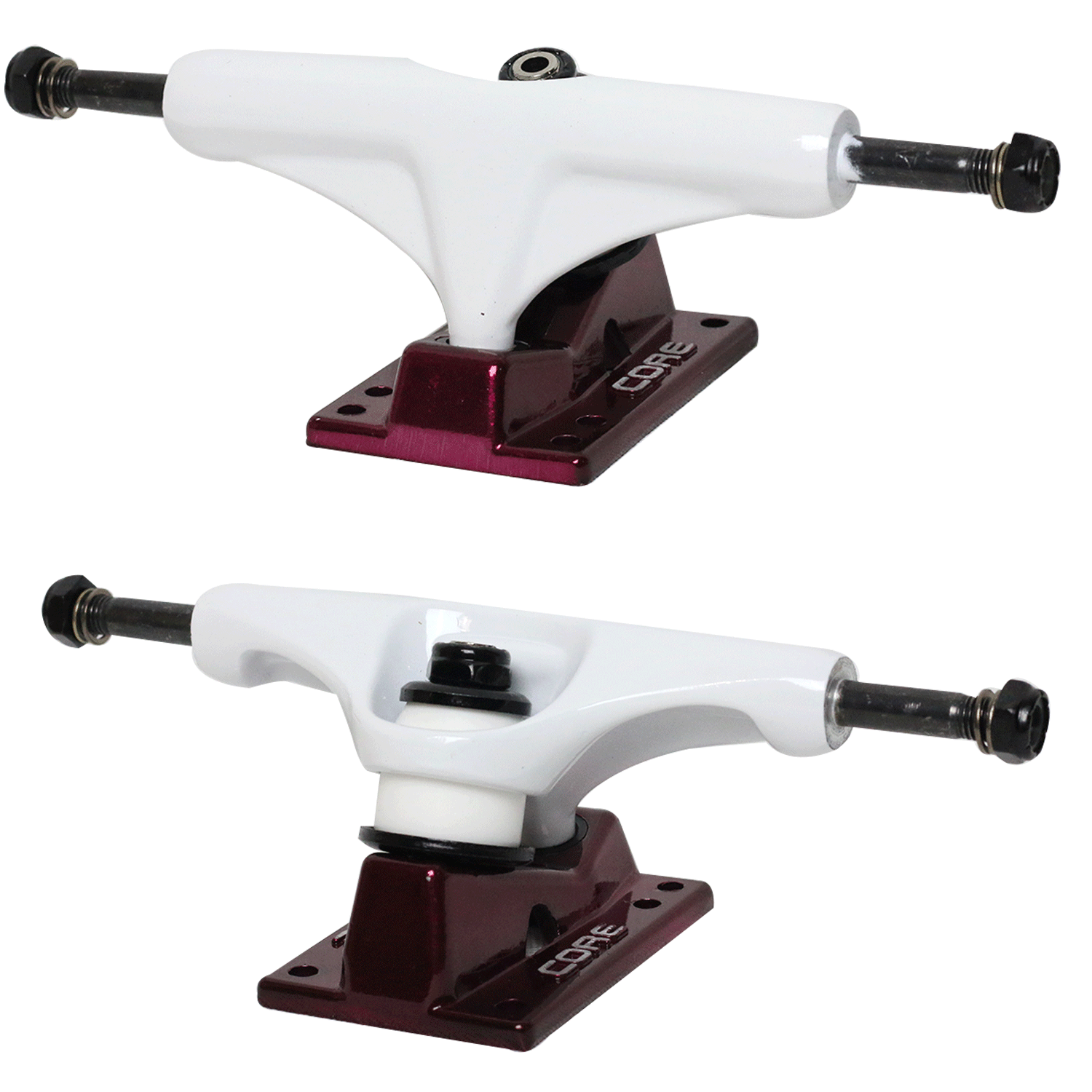 Core White Trucks With Red Hollow Base 5.0